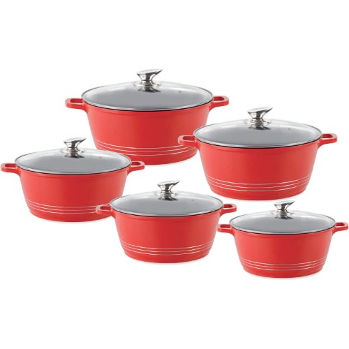Durane Induction Base Die-cast Stockpot Set With Lids 5pcs