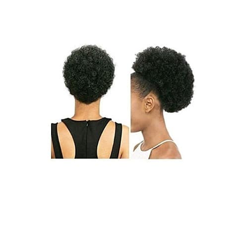 Ladies Afro Kinky Curly Hair Bun - Black
