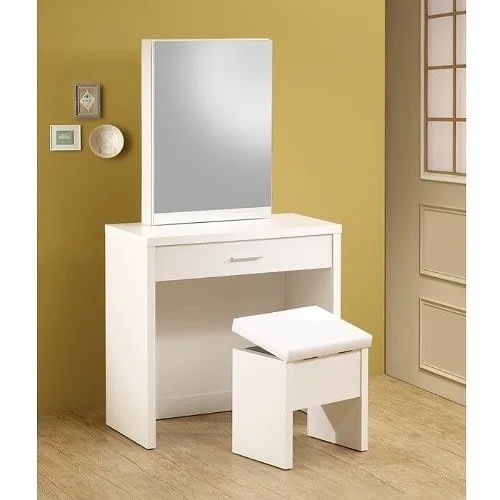 Vanity Set With Mirror- White