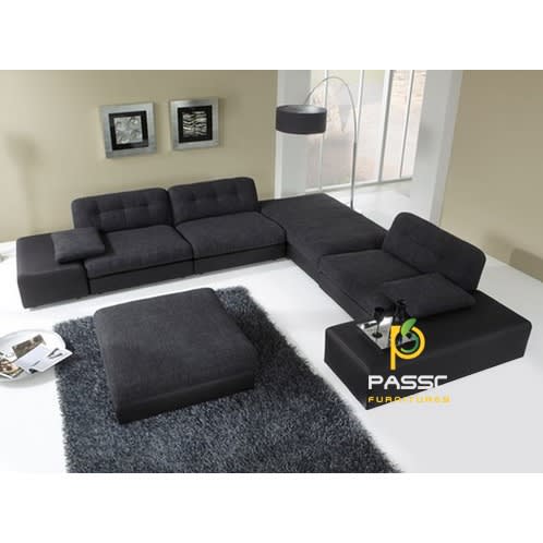 Passc Prestige Sectional Sofa With Ottoman Black