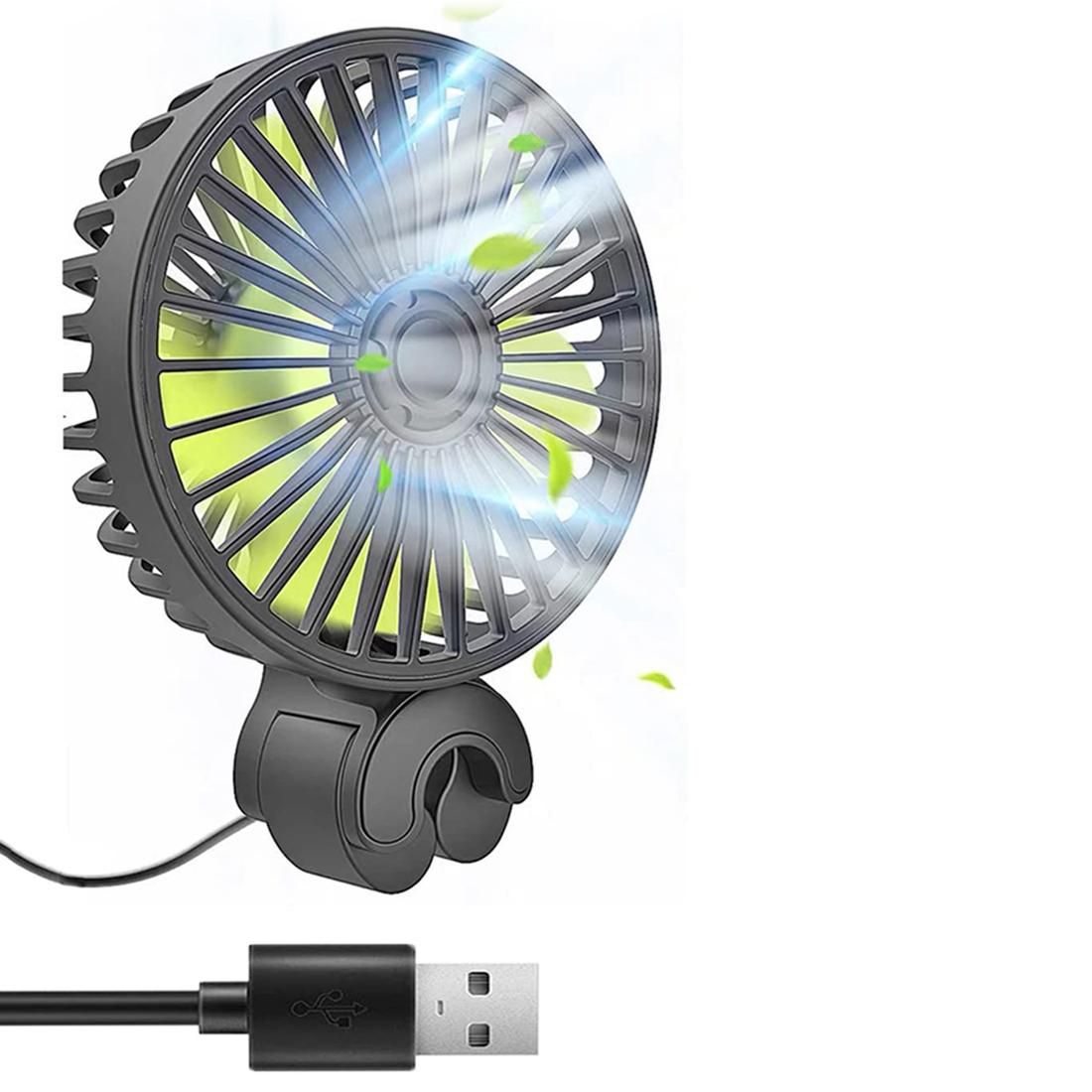 Car Cooling Fan, USB Backseat Auto Rear Seat Fan 3 Speed