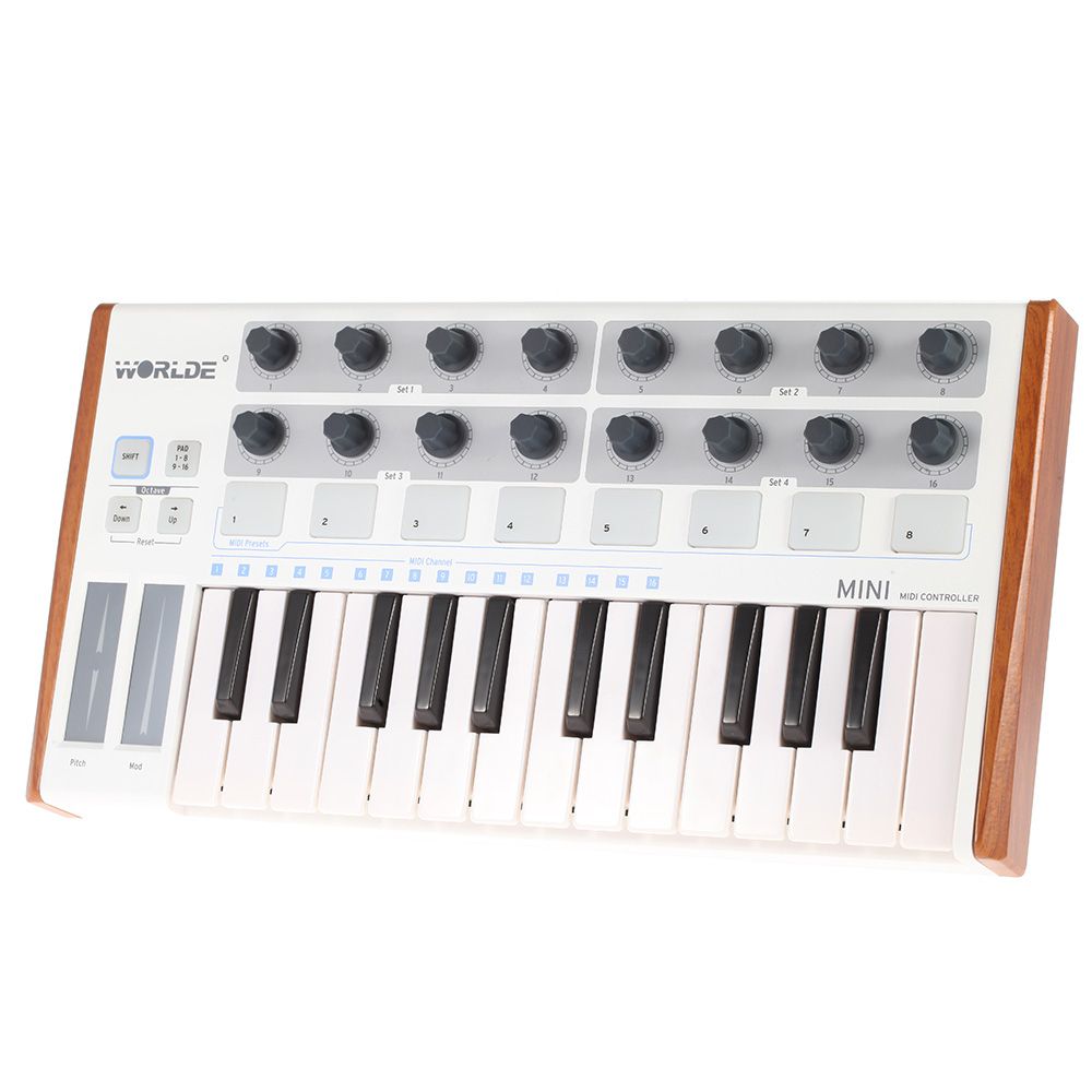 Worlde Ultra-Portable Mini Professional 25-Key USB MIDI Drum