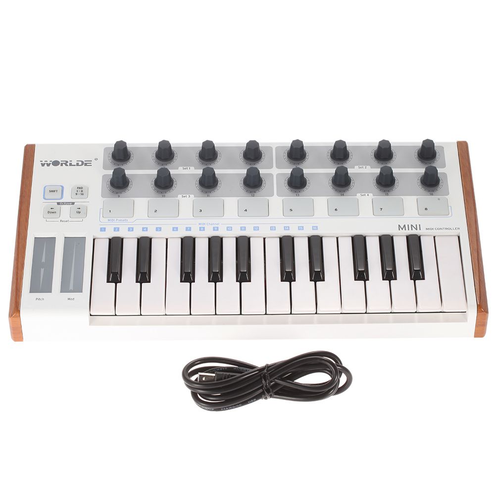 Worlde Ultra-Portable Mini Professional 25-Key USB MIDI Drum