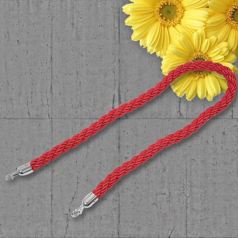 Quality 1.5m Long Twisted Queue Barrier Rope Red For Posts Stands
