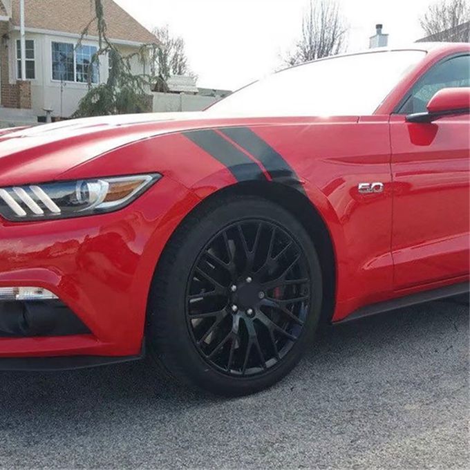 4Pcs/Set Stylish Car Vehicle Hood Side Fender Stripe-Black