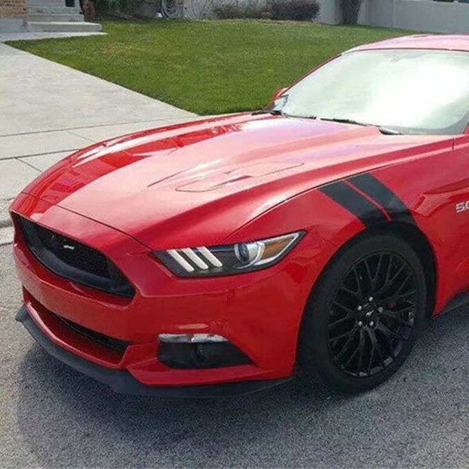 4Pcs/Set Stylish Car Vehicle Hood Side Fender Stripe-Black