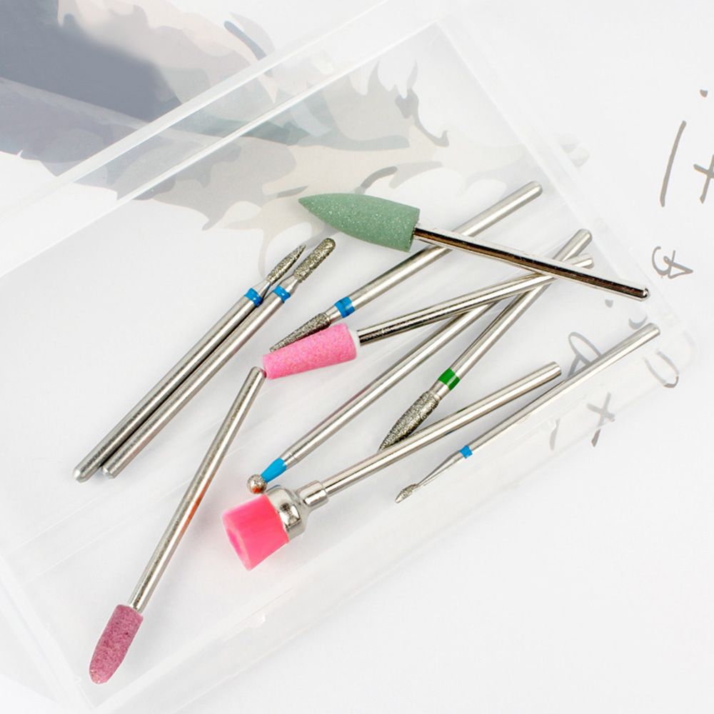 10pcs Diamond Nail Drill Bits Set Electric Machine Rotate Cuticle Cleaning Bur Polishing Tools