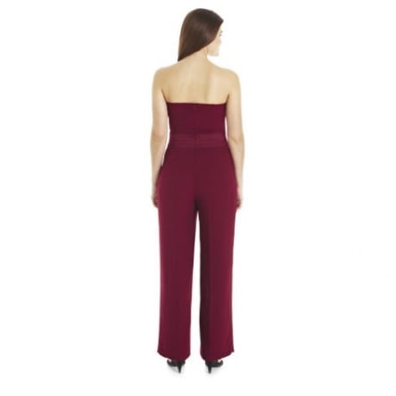 Wine Color Tuxedo Jumpsuit