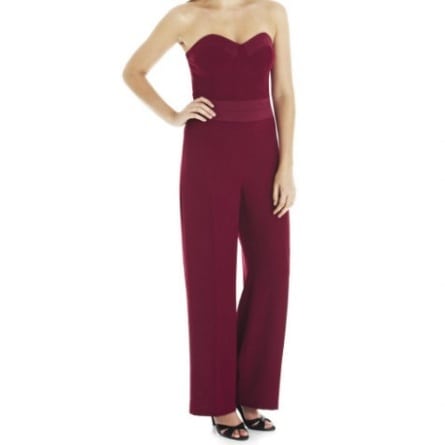 Wine Color Tuxedo Jumpsuit