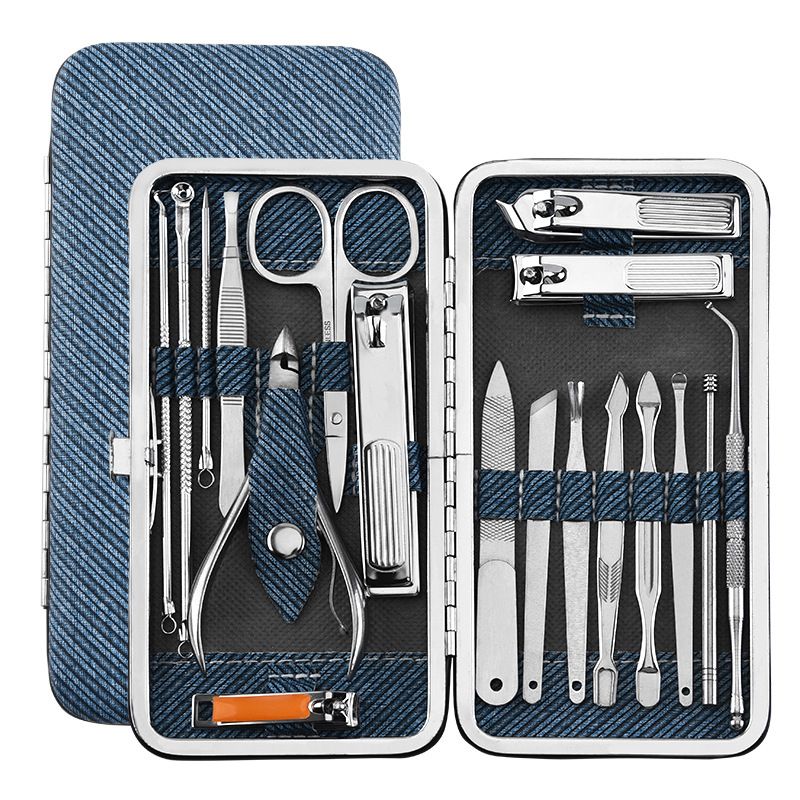18pcs/set Nail Clipper Cutter Trimmer Ear Pick Grooming Kit