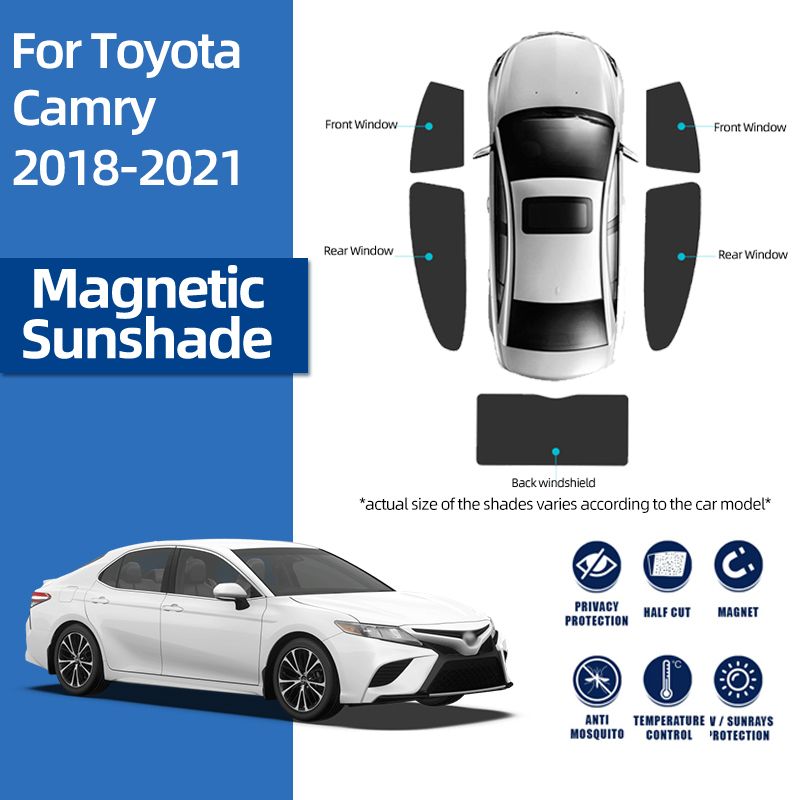 For Toyota Camry XV70 2018-2023 Front Windshield Frame Curtain Magnetic Car Sunshade Shield Re WEF