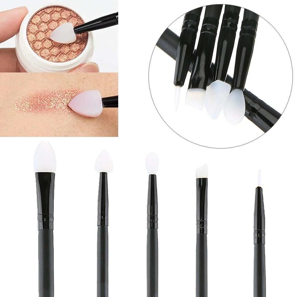 5Pcs Soft Silicone Eyeshadow Brushes Make Up Lip Eyebrow Eyeliner Applicator Professional Makeup Brush Beauty Eyes Cosmetic Tool