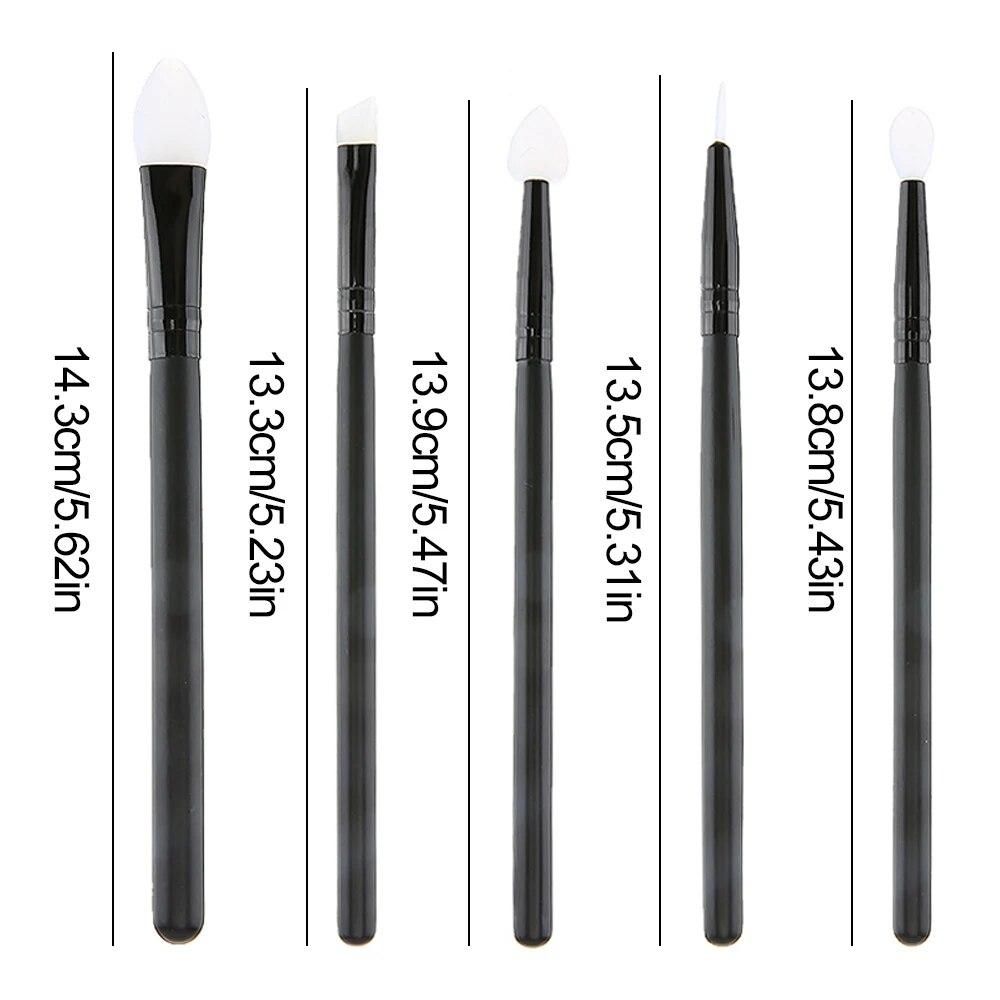 5Pcs Soft Silicone Eyeshadow Brushes Make Up Lip Eyebrow Eyeliner Applicator Professional Makeup Brush Beauty Eyes Cosmetic Tool