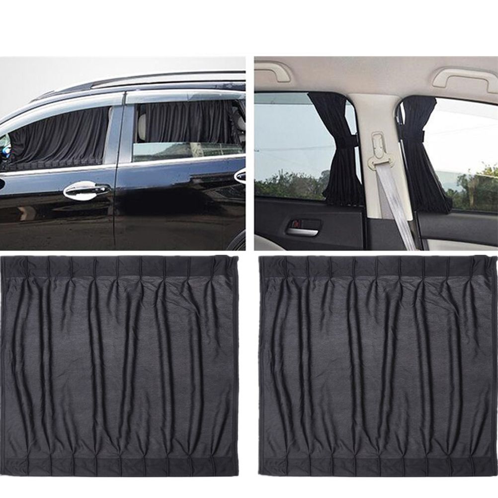 2 Pcs Black Curtains Car Side Window Curtain Blinds Car Curtains Rear Windshield Sun Shade WEF WEF