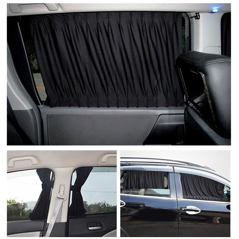 2 Pcs Black Curtains Car Side Window Curtain Blinds Car Curtains Rear Windshield Sun Shade WEF WEF