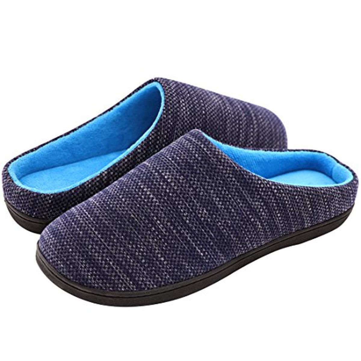 Customized Cross-border E-commerce Men And Women Memory Foam Tpr Slippers Coral Velvet Slippers EU:44