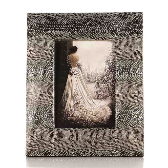 Photo Frame With Snakeskin Texture Wooden Piano Baking