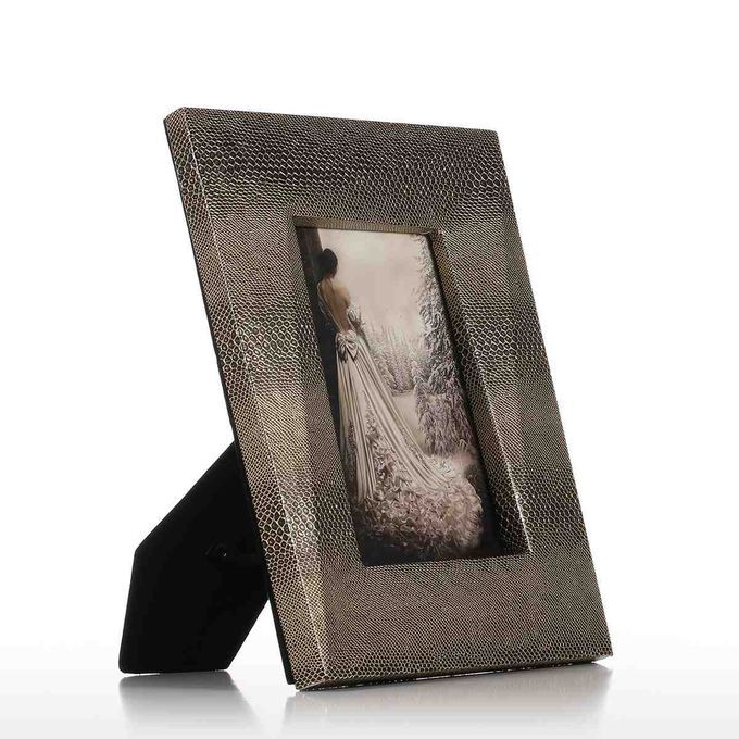 Photo Frame With Snakeskin Texture Wooden Piano Baking