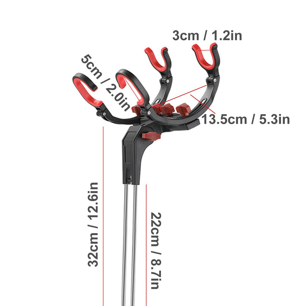Adjustable Fishing Rod Stand Fishing Pole Holder Bank Stick for 2 Poles
