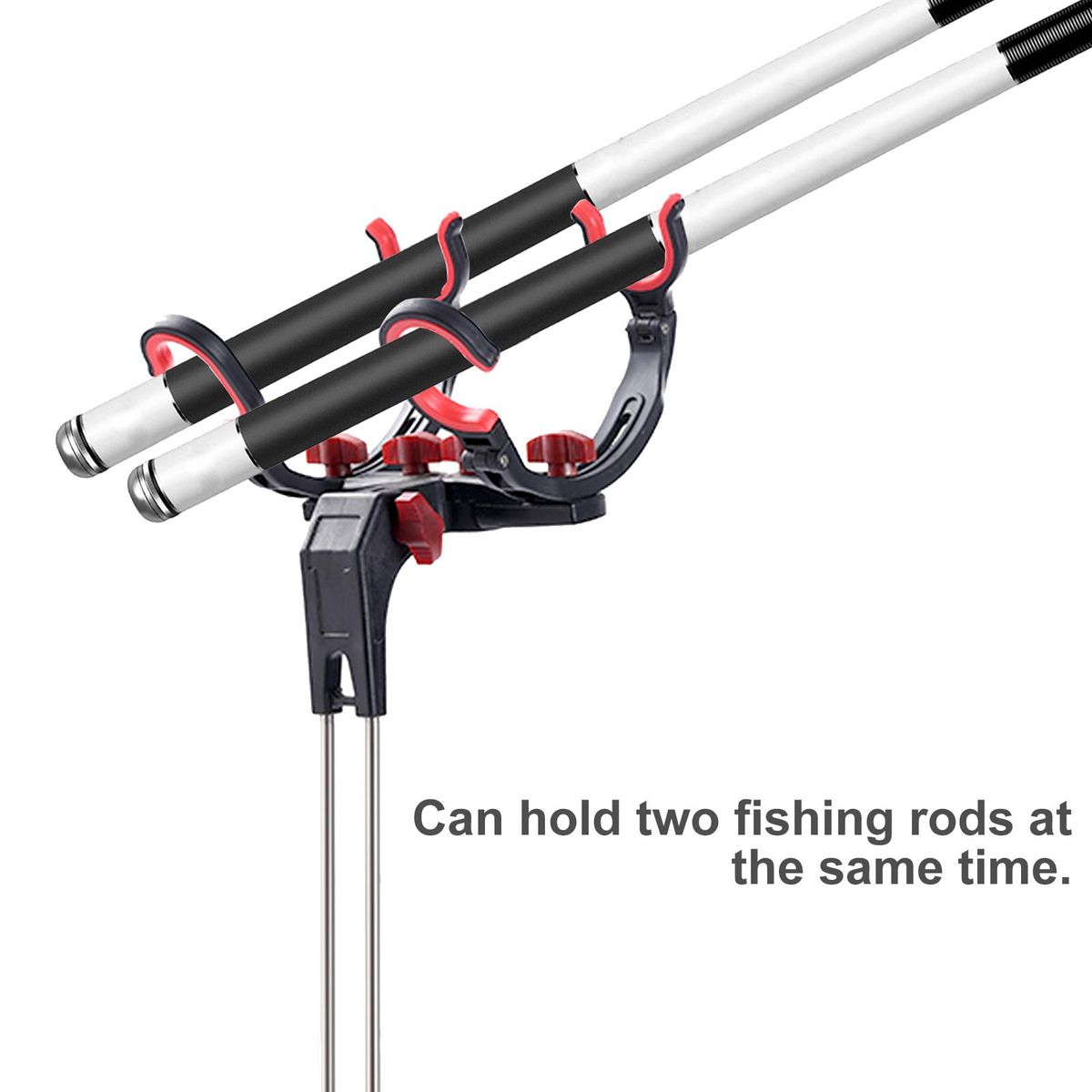 Adjustable Fishing Rod Stand Fishing Pole Holder Bank Stick for 2 Poles