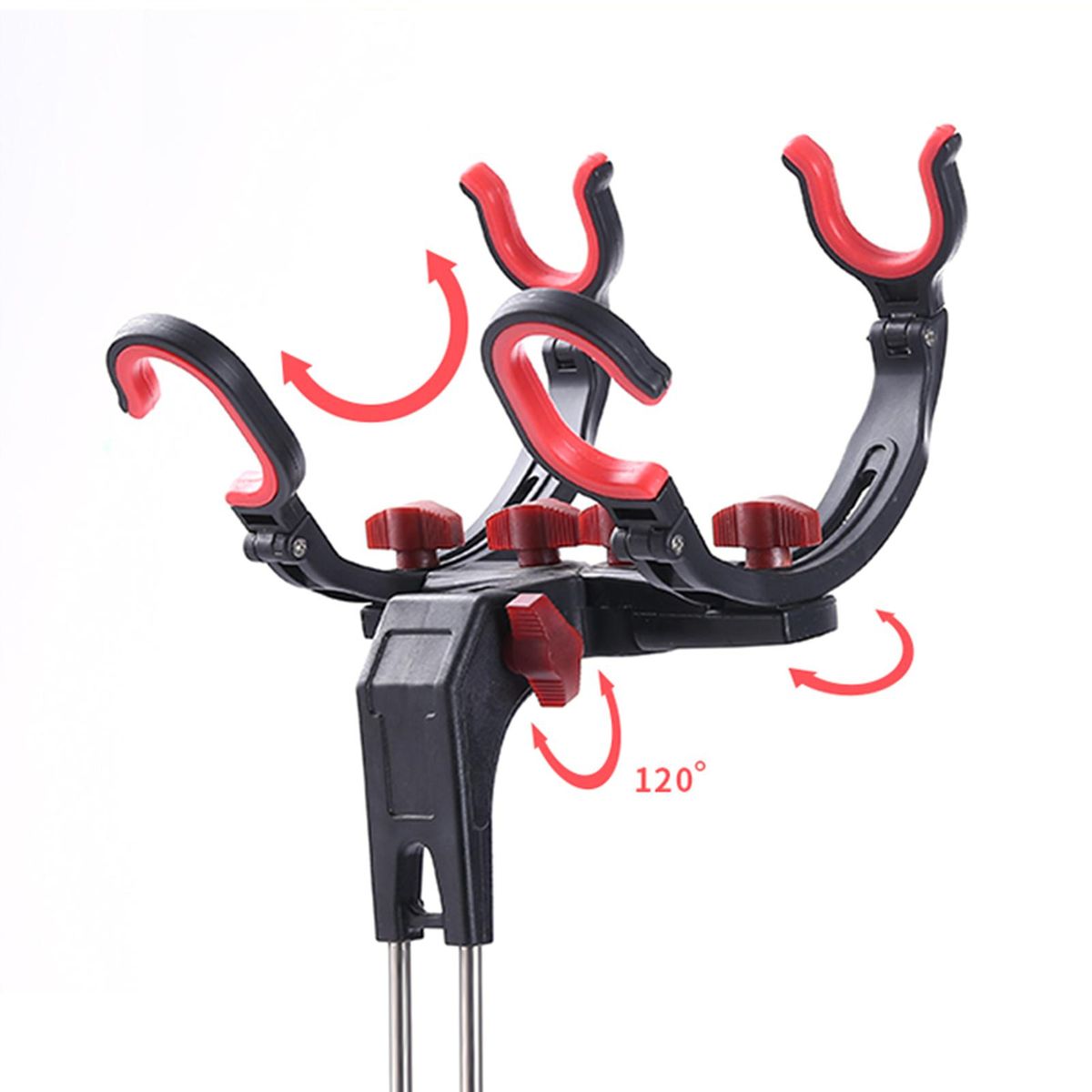 Adjustable Fishing Rod Stand Fishing Pole Holder Bank Stick for 2 Poles