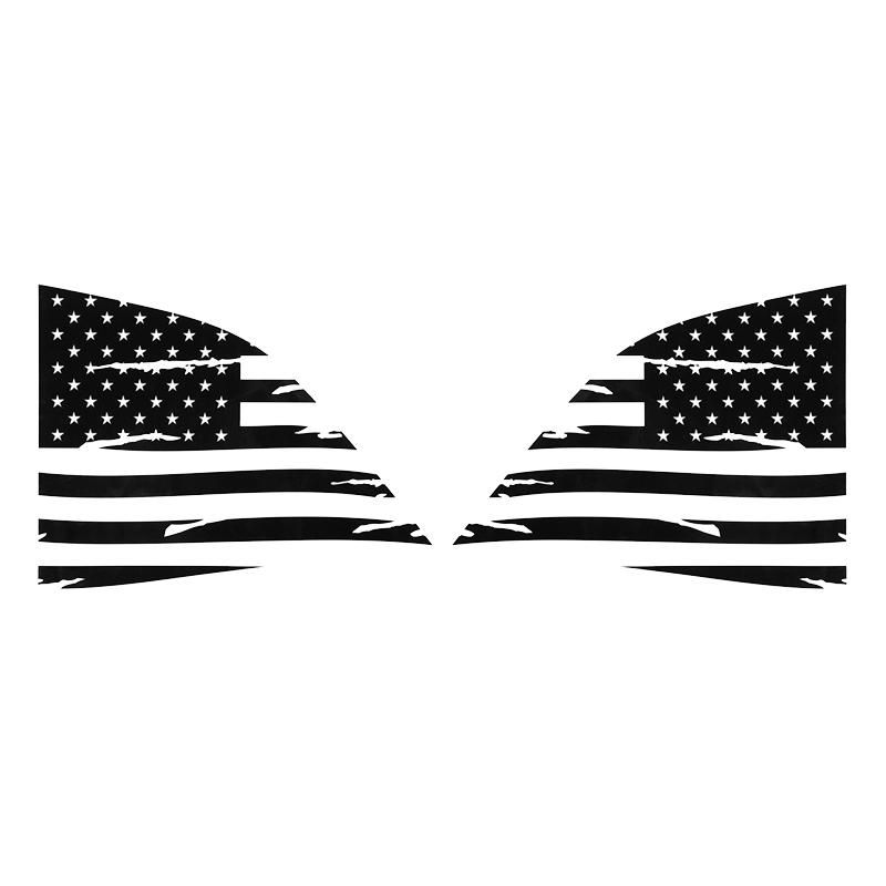 Black Car Side Blinds Rear Window Flag Decorative Stickers Trim for Dodge Challenger 2008-2020