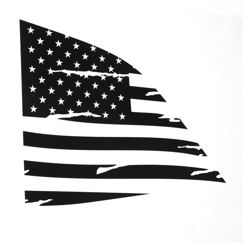 Black Car Side Blinds Rear Window Flag Decorative Stickers Trim for Dodge Challenger 2008-2020