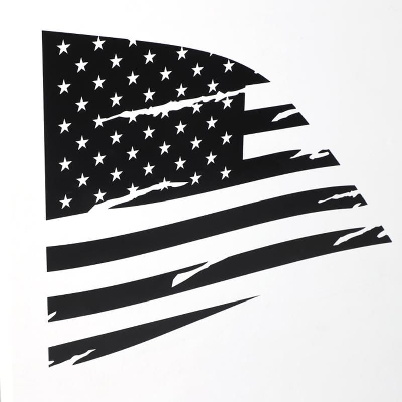 Black Car Side Blinds Rear Window Flag Decorative Stickers Trim for Dodge Challenger 2008-2020