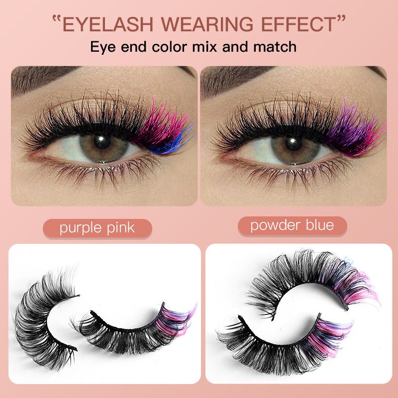 7 Pairs 3D Mink Colored False Eyelashes Natural Fluffy
