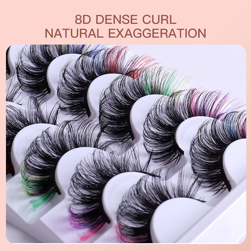 7 Pairs 3D Mink Colored False Eyelashes Natural Fluffy