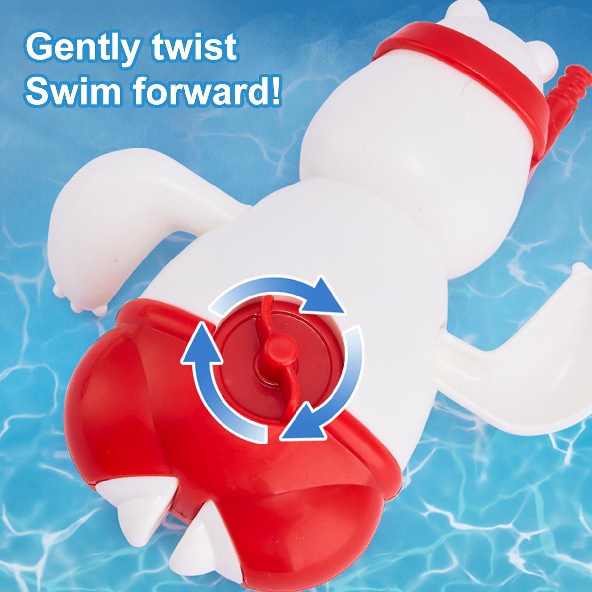 Swimming Polar Bear Toy Adorable Polar Bear Bath Toy Fun for Kids Red