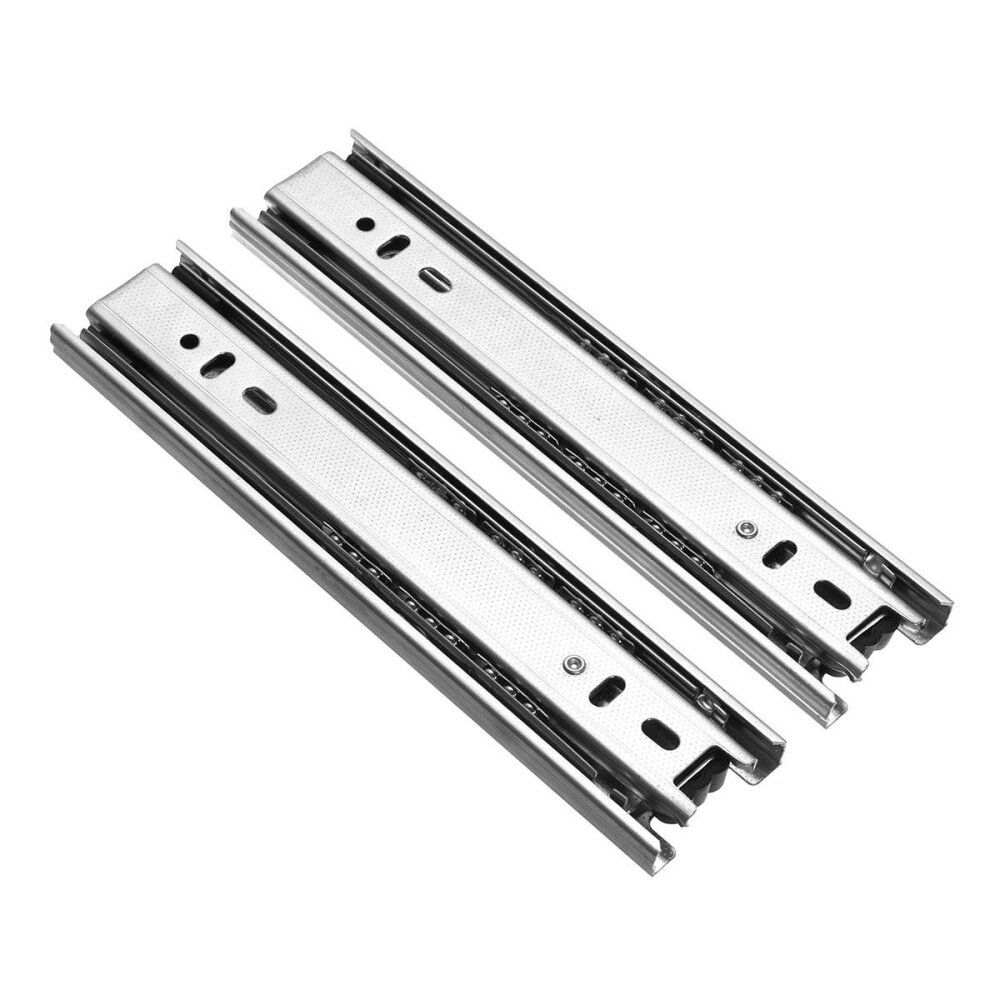 4Pcs 8" Long 3 Sections Ball Bearing Slide Rail Cabinet Drawer Runners Slider