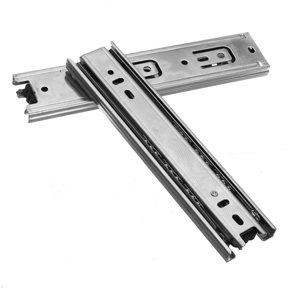 4Pcs 8" Long 3 Sections Ball Bearing Slide Rail Cabinet Drawer Runners Slider
