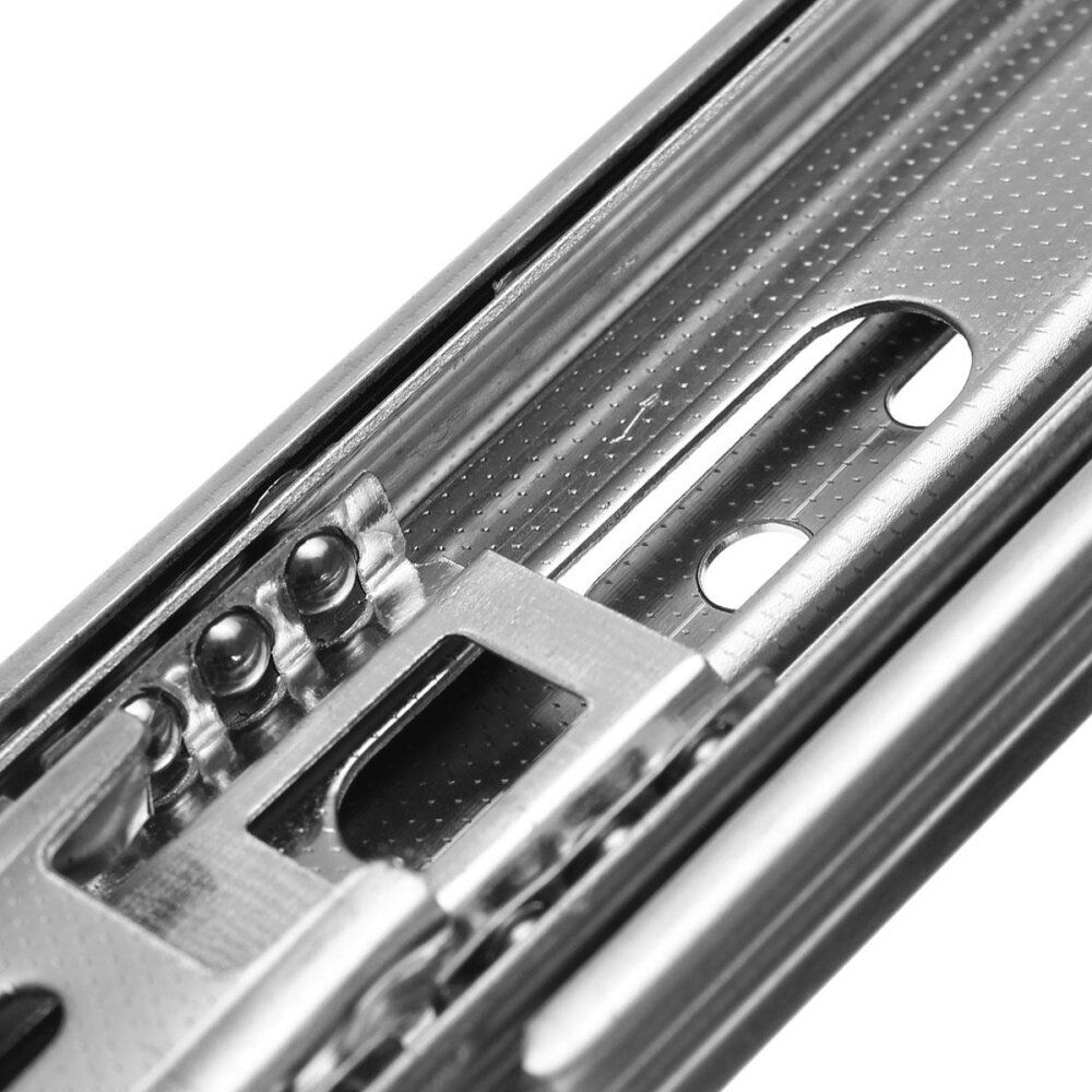 4Pcs 8" Long 3 Sections Ball Bearing Slide Rail Cabinet Drawer Runners Slider