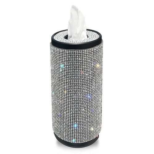 Crystal Car Tissue Box Creative Diamond Paper Towel Tube Auto Tissue Paper Holder Case Home For Girls Car Accessories