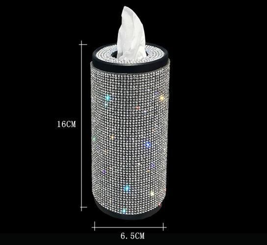 Crystal Car Tissue Box Creative Diamond Paper Towel Tube Auto Tissue Paper Holder Case Home For Girls Car Accessories
