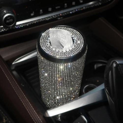 Crystal Car Tissue Box Creative Diamond Paper Towel Tube Auto Tissue Paper Holder Case Home For Girls Car Accessories