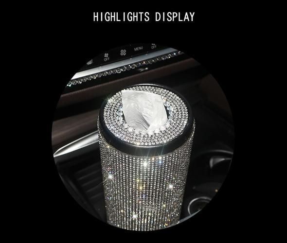 Crystal Car Tissue Box Creative Diamond Paper Towel Tube Auto Tissue Paper Holder Case Home For Girls Car Accessories