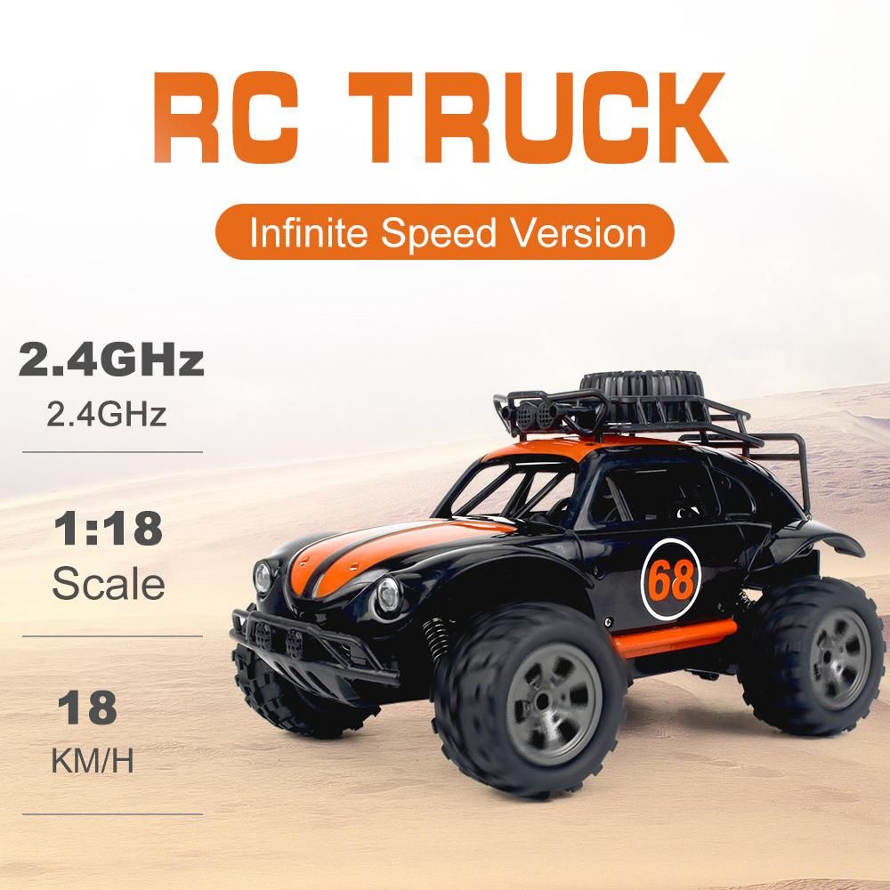 KY-1816A RC Truck 2.4G 2WD 1/18 Scale RC Crawler Off-road Truck Infinite Speed RC Car Solid Durable RC Car Toys for Kids Adults RTR