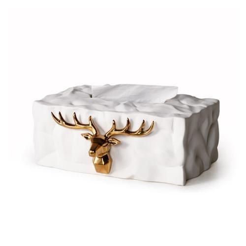 Nordic Ins Luxury Elk Ceramic Tissue Box Home Decoration Ornaments Desktop Storage Box Napkin Holder Arts Crafts Creative Gift