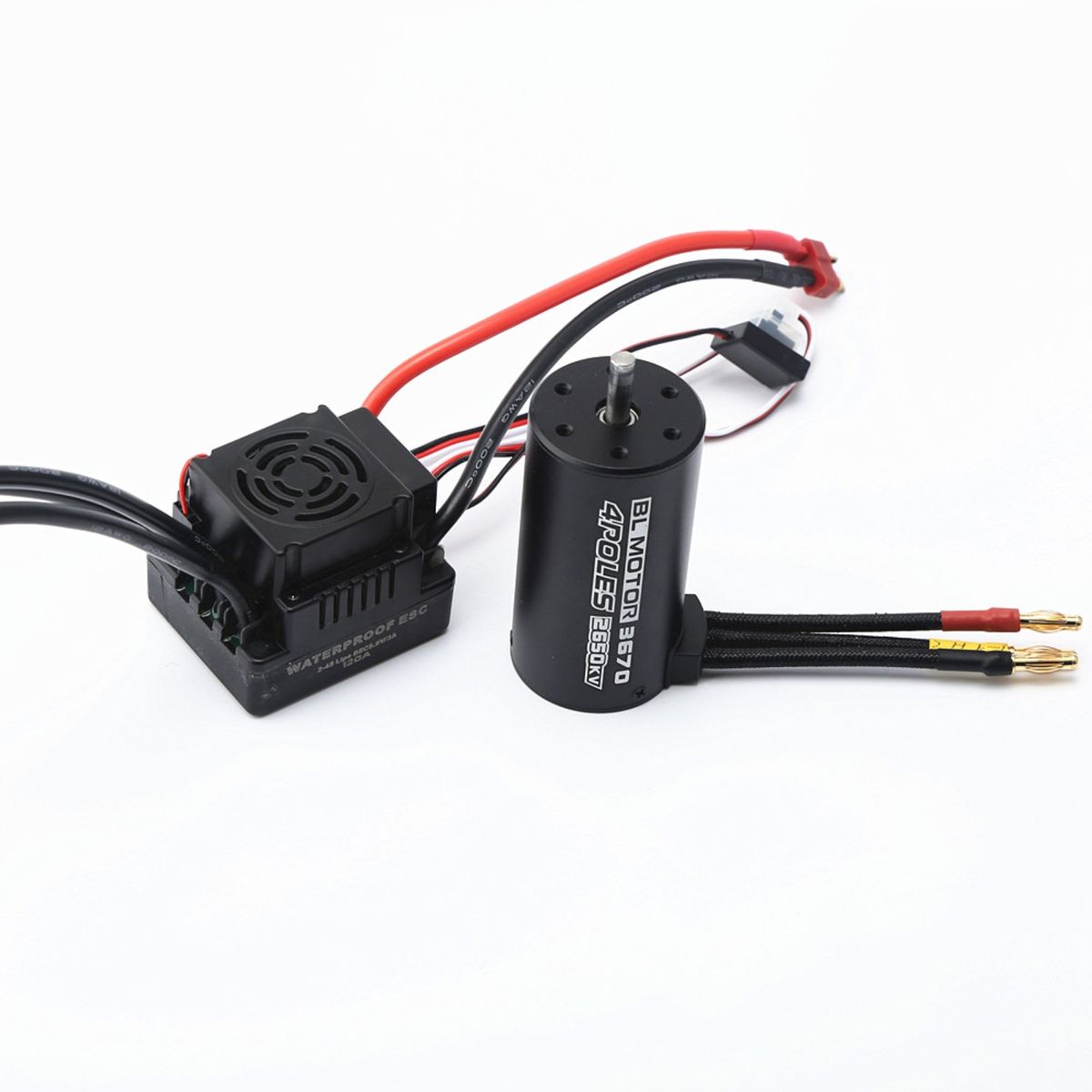 Waterproof 3670 2650KV Brushless Motor 120A Brushless ESC