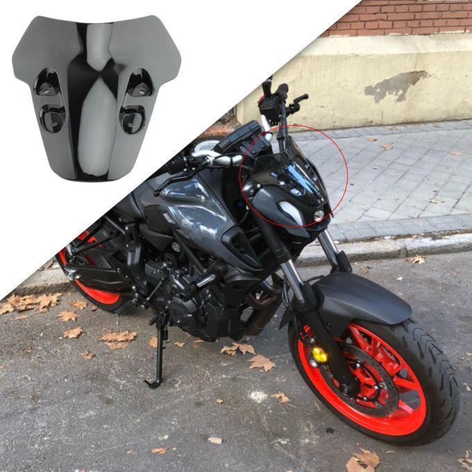 Motorcycle Windshield Wind Shield Fit For Yamaha MT07 MT07 2021 Black
