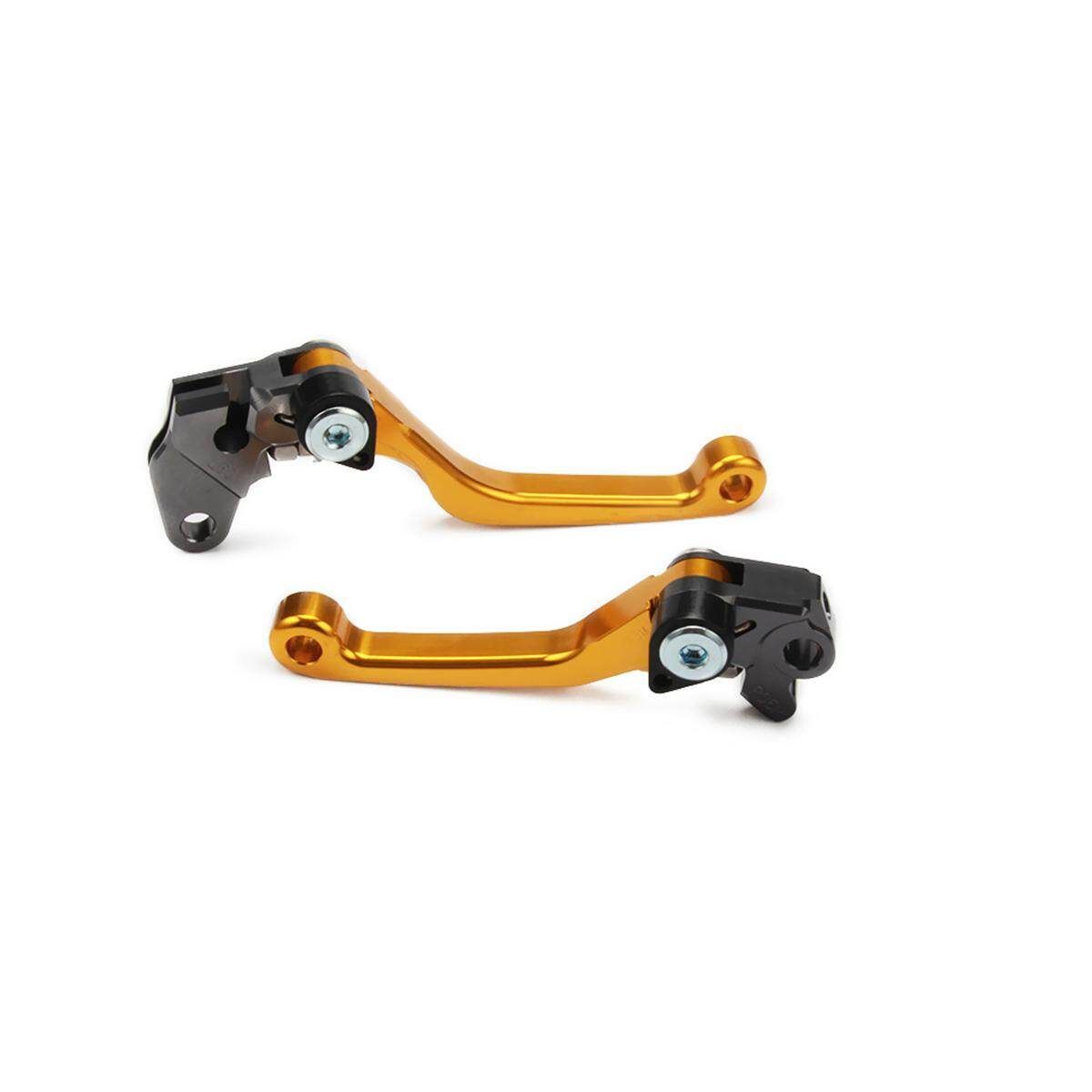 2x Aluminum Gold Motorcycle Brake Clutch Levers For Suzuki RM125/250 1996-2003 Gold (gold)