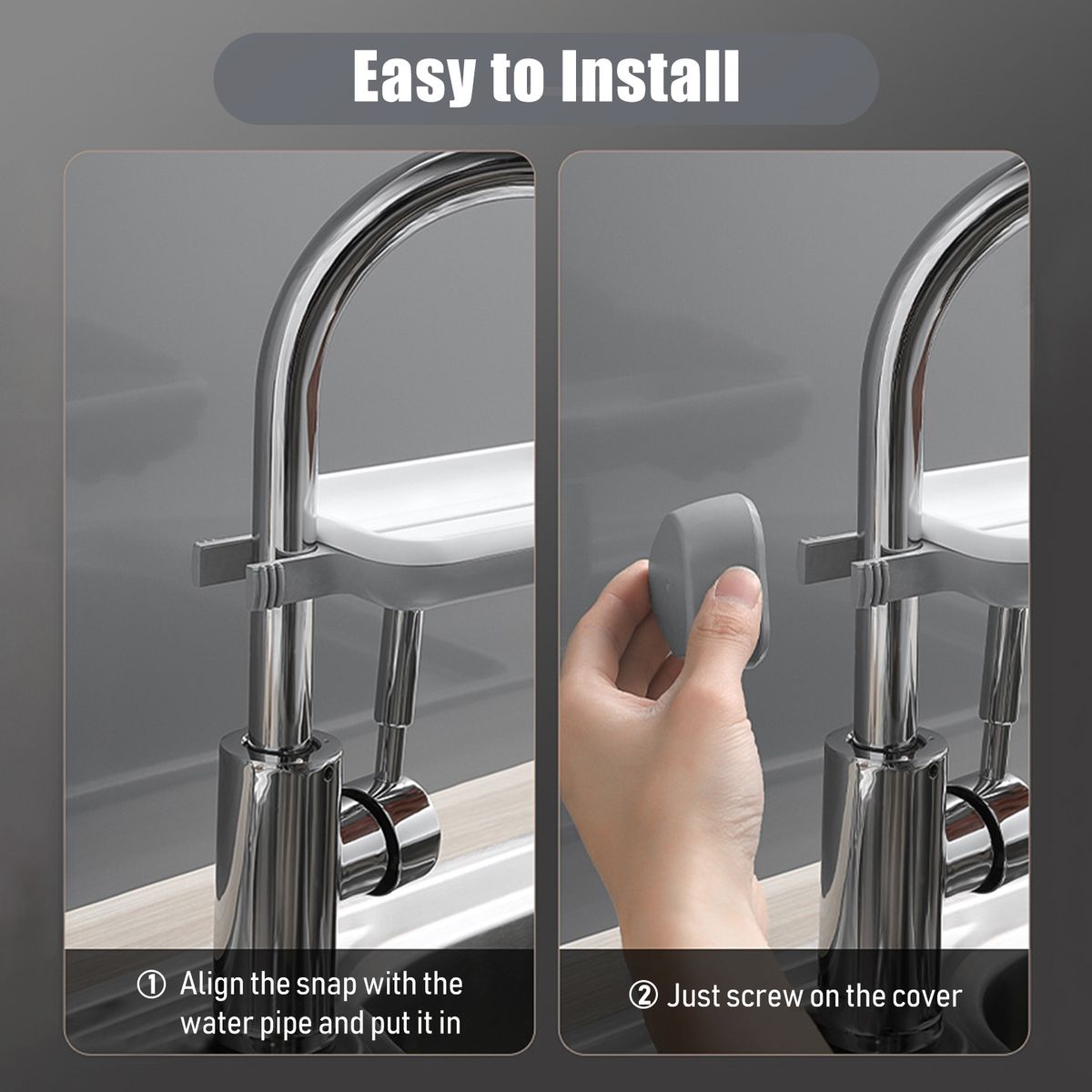 Kitchen Sponge Holder Brush Soap Organizer Rotatable Faucet