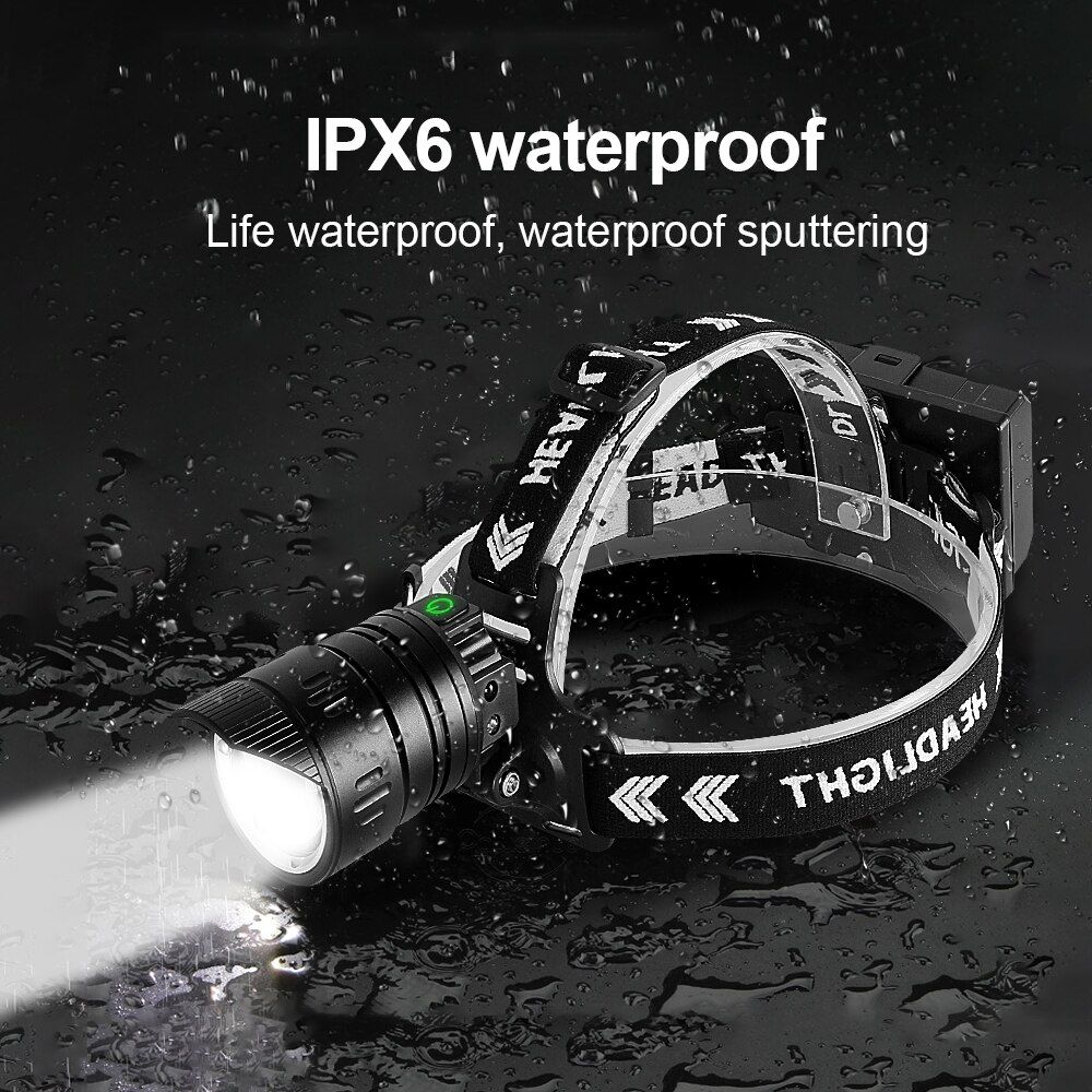 1000000LM XHP160 16-core IR Led Headlamp XHP90 Powerful Led