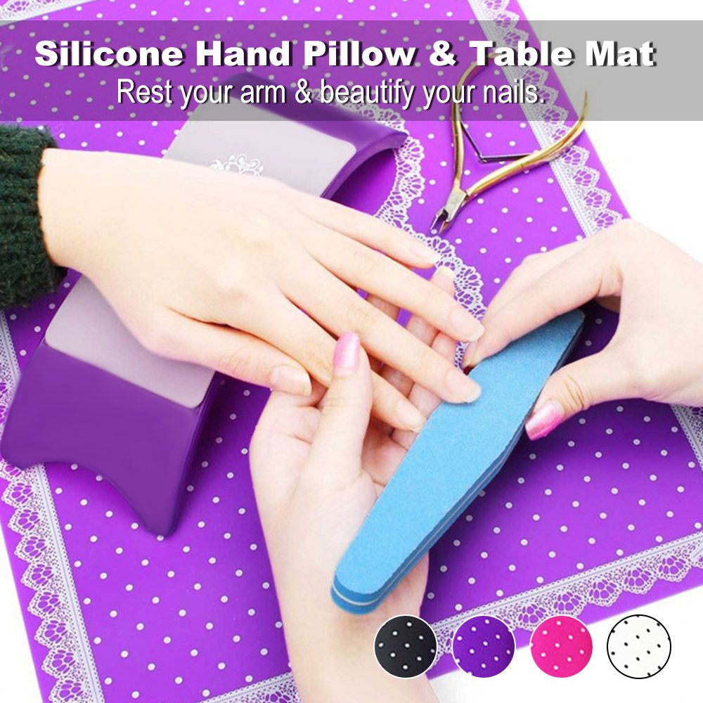 1 Set Silicone Hand Pillow   Table Mat Nail Art Cushion