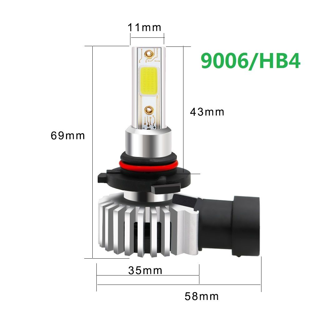 2 Pcs Led Car Headlight H11 H7 Bulb H1 H8 H9 9005 Hb3 9006