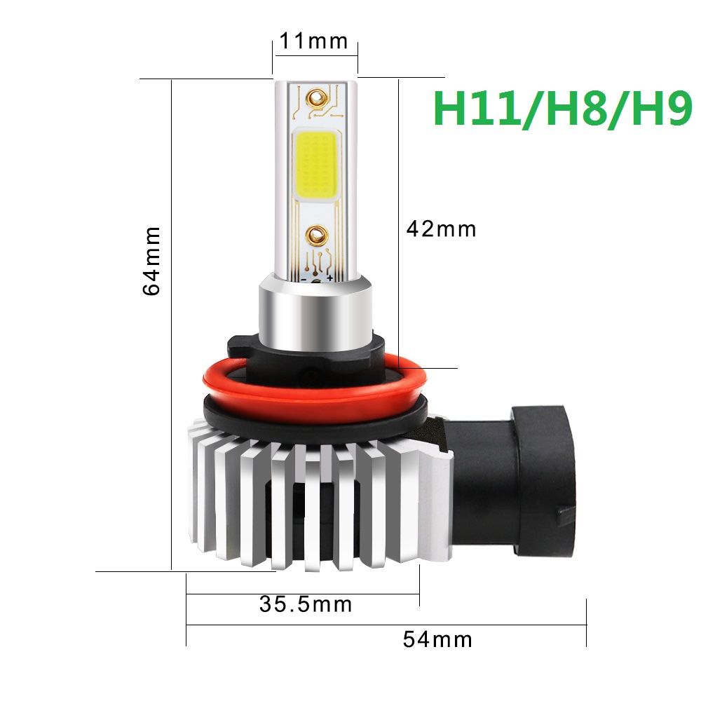 2 Pcs Led Car Headlight H11 H7 Bulb H1 H8 H9 9005 Hb3 9006