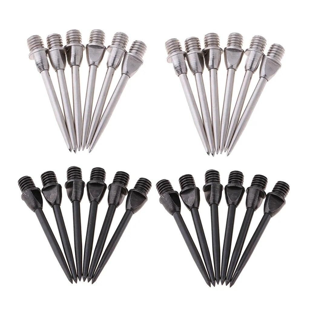 24Pieces Soft Darts Steel Points Conversion Point Converter Tips Replacement Used for Steel Tip Darts Black and Silver