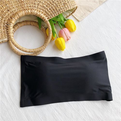 Black Strapless Bra Tube Top Seamless Wireless